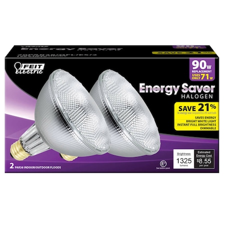 Feit Electric 71 W PAR38 Floodlight Halogen Bulb 1325 lm Soft White , 2PK 70PAR38/QFLES2